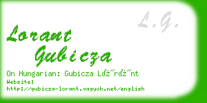 lorant gubicza business card